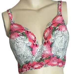 Floral Padded Underwire Bra Multicolor Lingerie Fairy 30DDD Feminine Demure
